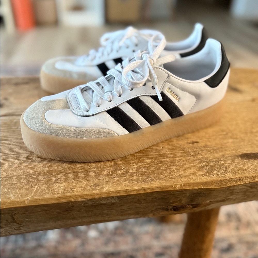 Adidas Samba White and Black Shoes